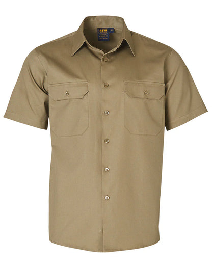 Cotton Drill Short Sleeve Work Shirt WT03 - PrintaPromo