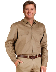 Cotton Drill Long Sleeve Work Shirt WT04 - PrintaPromo