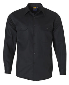 Cotton Drill Long Sleeve Work Shirt WT04 - PrintaPromo