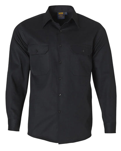 Cotton Drill Long Sleeve Work Shirt WT04 - PrintaPromo