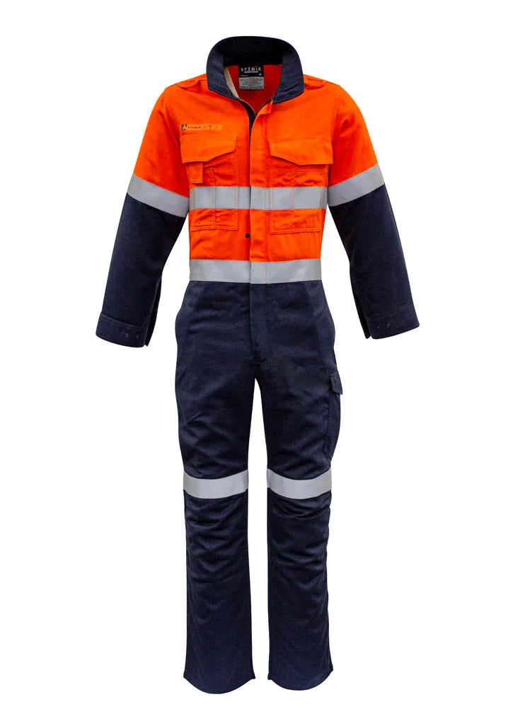 Mens Orange Flame HRC 2 Hoop Taped Spliced Overall ZC525 - PrintaPromo