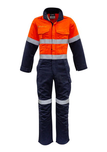 Mens Orange Flame HRC 2 Hoop Taped Spliced Overall ZC525 - PrintaPromo