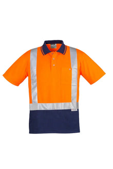 Mens Hi Vis Spliced Polo - Short Sleeve Shoulder Taped ZH233 - PrintaPromo