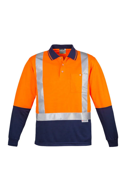 Mens Hi Vis Spliced Polo - Long Sleeve Shoulder Taped ZH234 - PrintaPromo