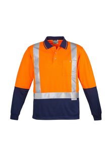 Mens Hi Vis Spliced Polo - Long Sleeve Shoulder Taped ZH234 - PrintaPromo