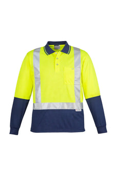 Mens Hi Vis Spliced Polo - Long Sleeve Shoulder Taped ZH234 - PrintaPromo