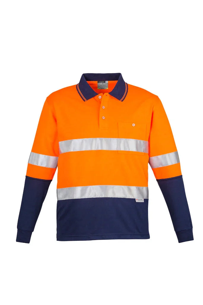 Mens Hi Vis Spliced Polo - Long Sleeve Hoop Taped ZH235 - PrintaPromo