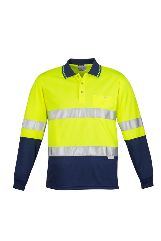 Mens Hi Vis Spliced Polo - Long Sleeve Hoop Taped ZH235 - PrintaPromo