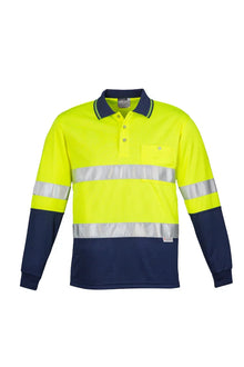 Mens Hi Vis Spliced Polo - Long Sleeve Hoop Taped ZH235 - PrintaPromo