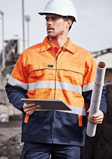 Mens Hi Vis Cotton Drill Jacket ZJ590 - PrintaPromo