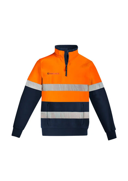Mens Orange Flame HRC 2 Hoop Taped 1/4 Zip Brushed Fleece ZT150 - PrintaPromo
