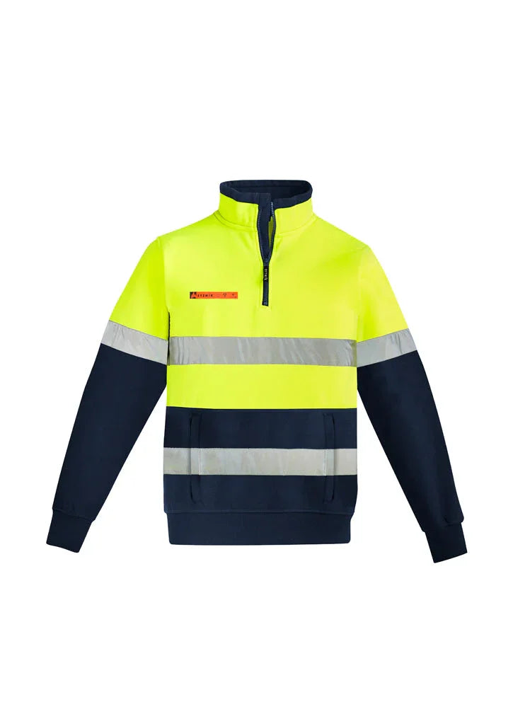 Mens Orange Flame HRC 2 Hoop Taped 1/4 Zip Brushed Fleece ZT150 - PrintaPromo