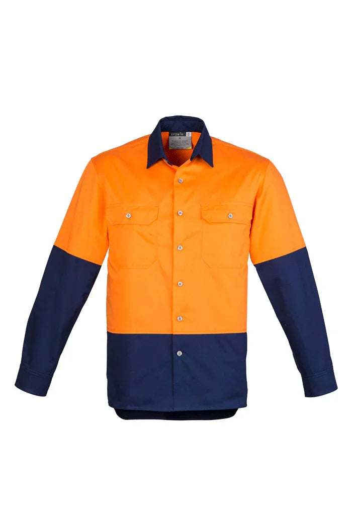 Mens Hi Vis Spliced Industrial Shirt ZW122 - PrintaPromo