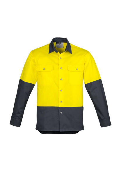 Mens Hi Vis Spliced Industrial Shirt ZW122 - PrintaPromo