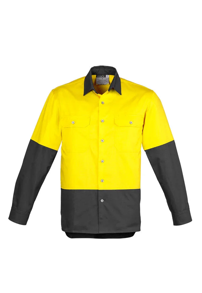 Mens Hi Vis Spliced Industrial Shirt ZW122 - PrintaPromo