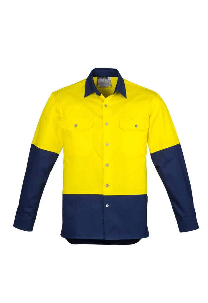 Mens Hi Vis Spliced Industrial Shirt ZW122 - PrintaPromo