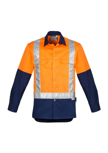 Mens Hi Vis Spliced Industrial Shirt - Shoulder Taped ZW124 - PrintaPromo