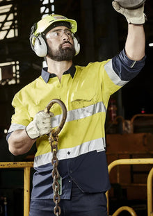 Mens Rugged Cooling Taped Hi Vis Spliced Shirt ZW129 - PrintaPromo