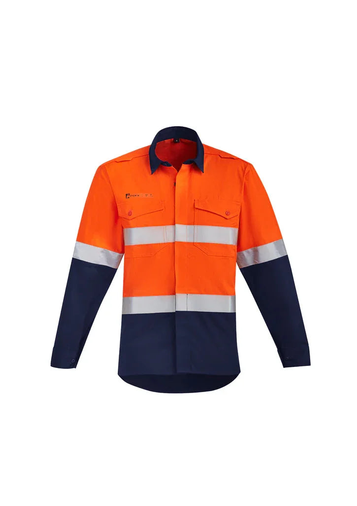 Mens Orange Flame HRC 2 Hoop Taped Open Front Spliced Shirt ZW140 - PrintaPromo
