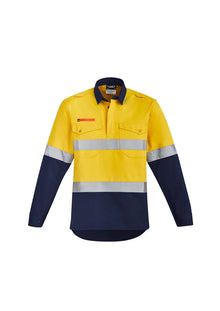 Mens Orange Flame HRC 2 Hoop Taped Closed Front Spliced Shirt ZW143 - PrintaPromo