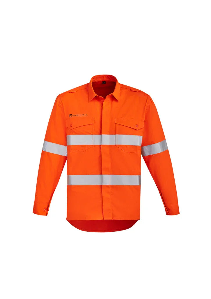 Mens Orange Flame HRC 2 Hoop Taped Open Front Spliced Shirt ZW145 - PrintaPromo