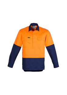 Mens Hi Vis Closed Front L/S Shirt ZW560 - PrintaPromo