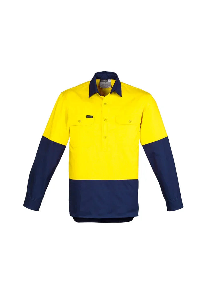 Mens Hi Vis Closed Front L/S Shirt ZW560 - PrintaPromo