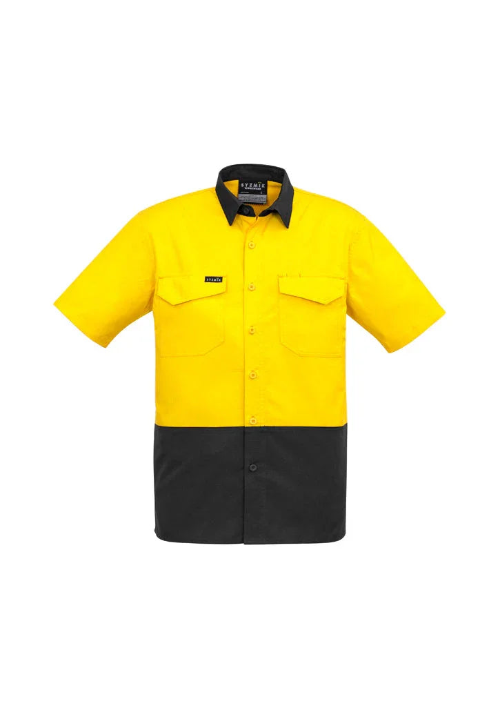 Mens Rugged Cooling Hi Vis Spliced S/S Shirt ZW815 - PrintaPromo