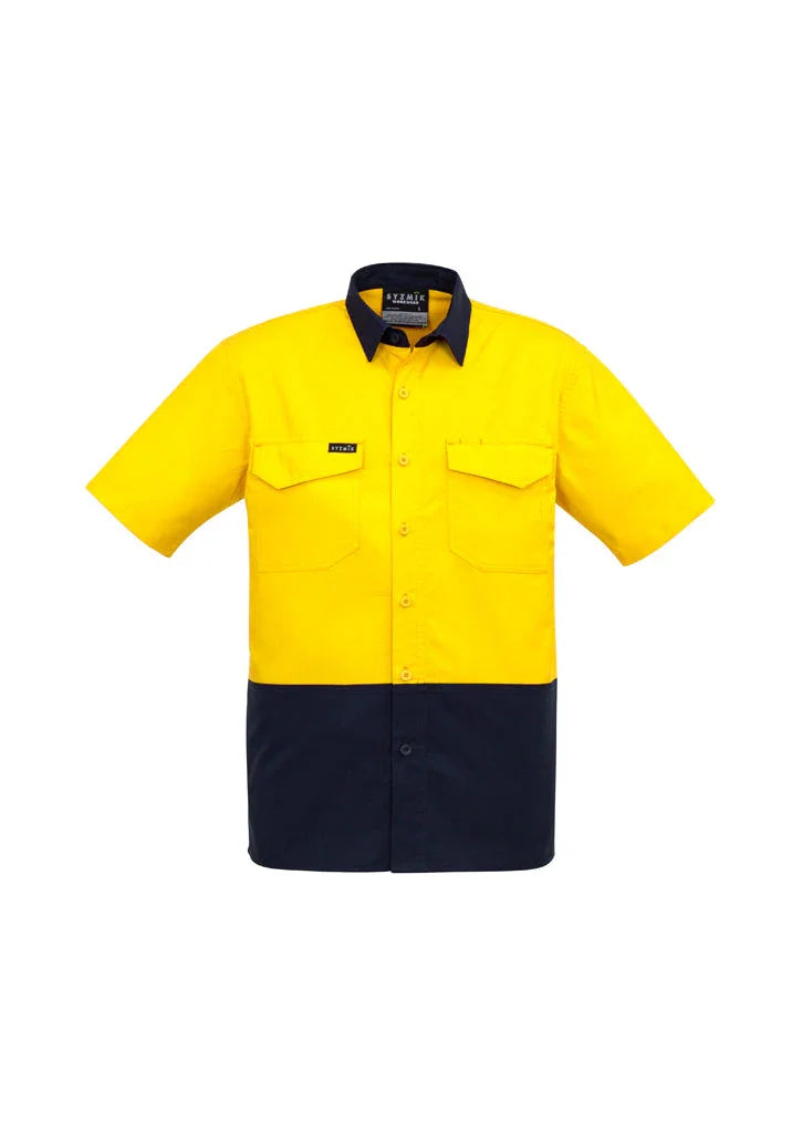 Mens Rugged Cooling Hi Vis Spliced S/S Shirt ZW815 - PrintaPromo