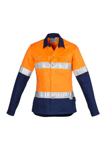 Womens Hi Vis Spliced Industrial Shirt - Hoop Taped ZWL123 - PrintaPromo