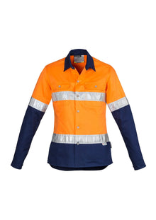 Womens Hi Vis Spliced Industrial Shirt - Hoop Taped ZWL123 - PrintaPromo