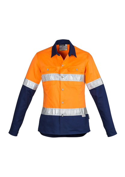 Womens Hi Vis Spliced Industrial Shirt - Hoop Taped ZWL123 - PrintaPromo