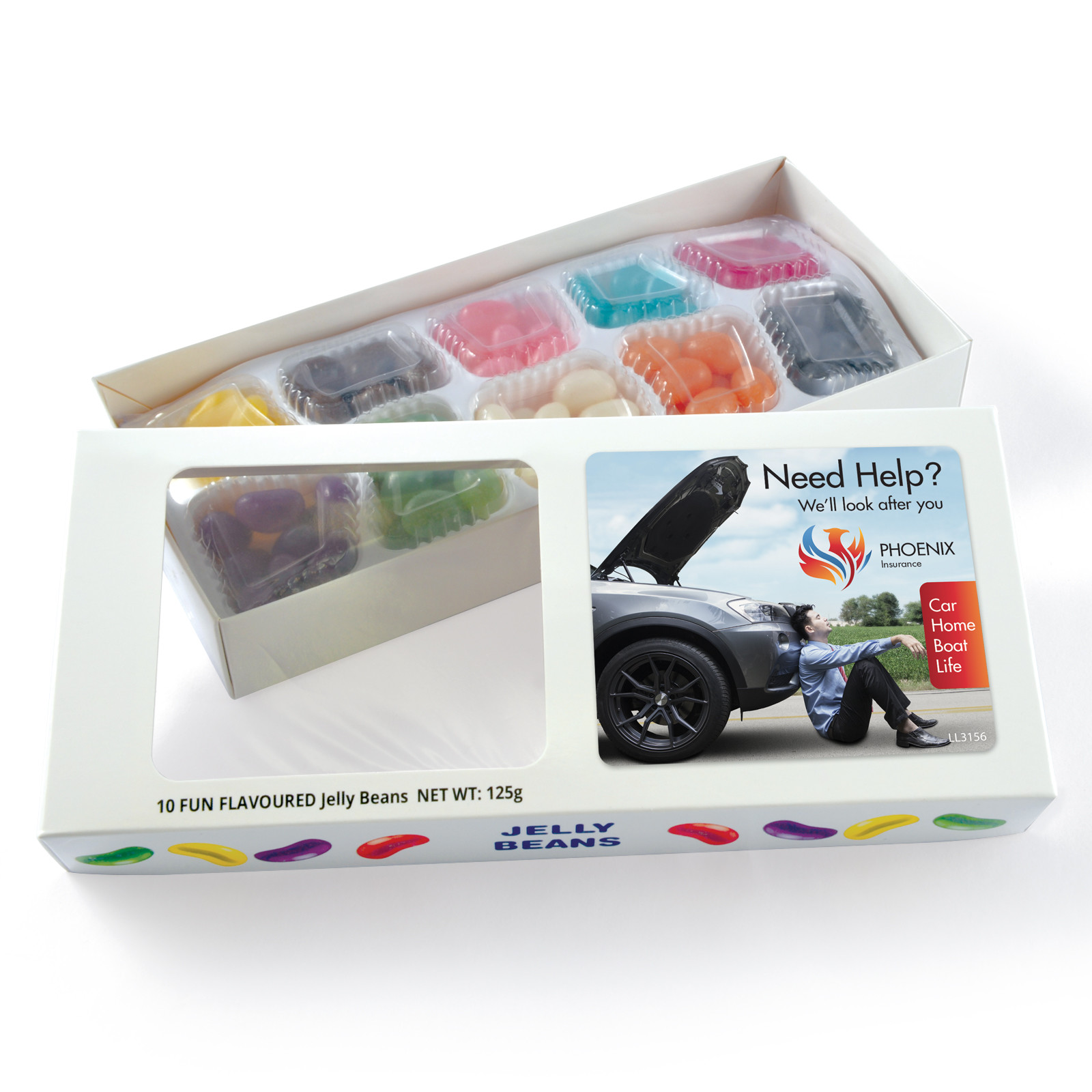 LL3156 Assorted Jelly Beans in Box - 125 Grams